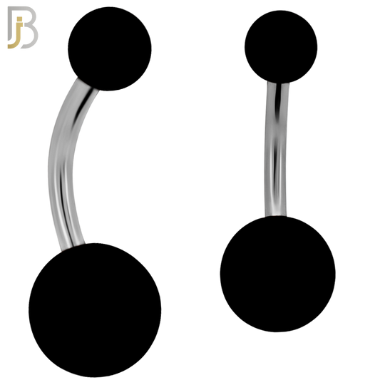 PK-NB102 - 316L Surgical Steel Different Color Balls Designs Banana Belly Ring Pack of 40 image 6