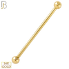 14-BB01Y16 - 14k Solid Gold 16g Barbell with Plain 5mm Ball Externally Threaded image