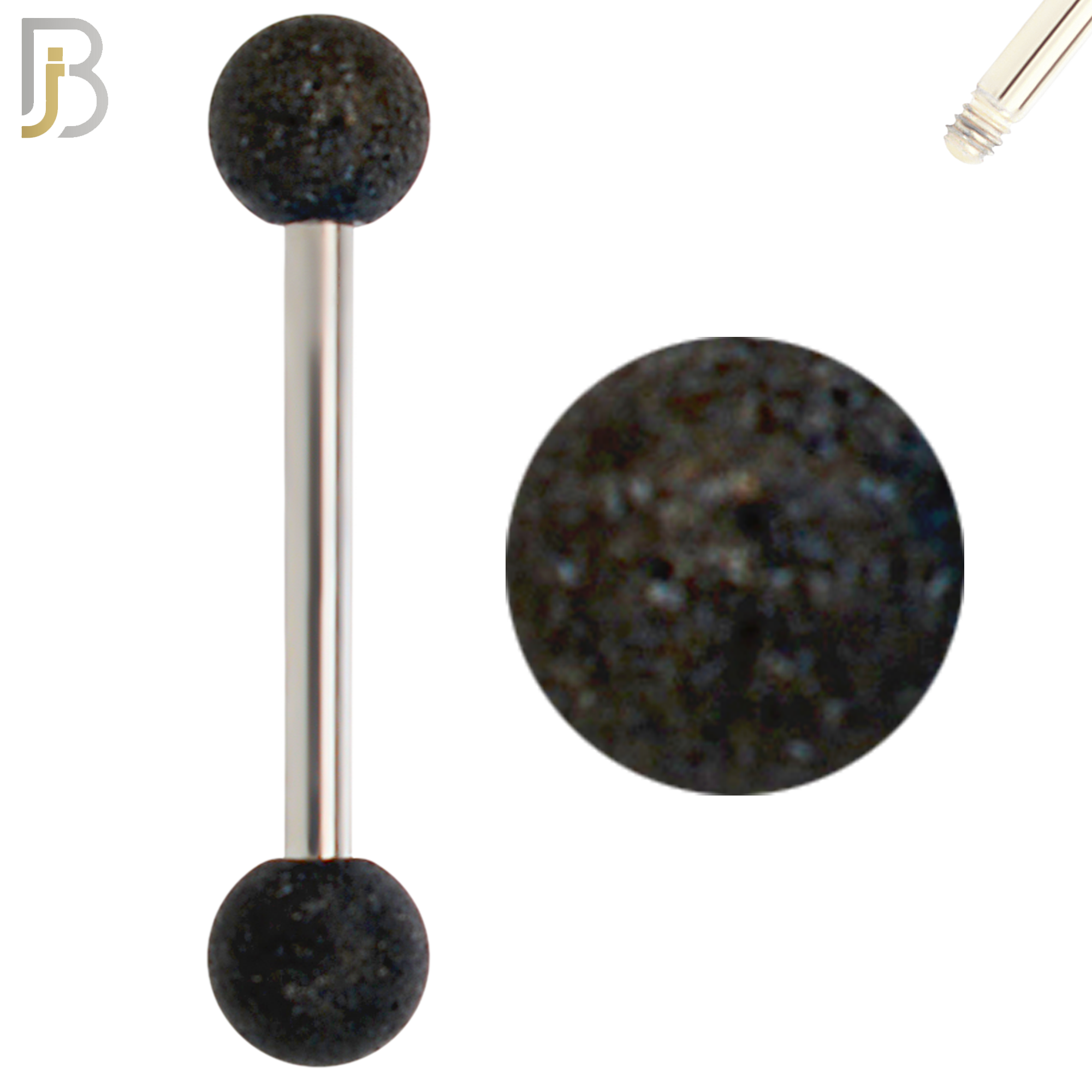 BB67 - 316L Surgical Steel Bar Matte Texture Ball  External Threaded (PACK OF 6) image 1