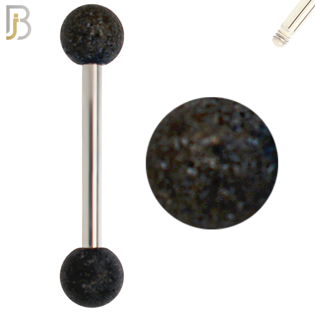 BB67 - 316L Surgical Steel Bar Matte Texture Ball  External Threaded (PACK OF 6) image 1