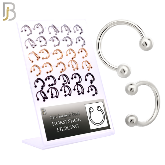 PK-HS01 - 316L Surgical Steel Horseshoe External Threaded Ball Pack of 60 image 1