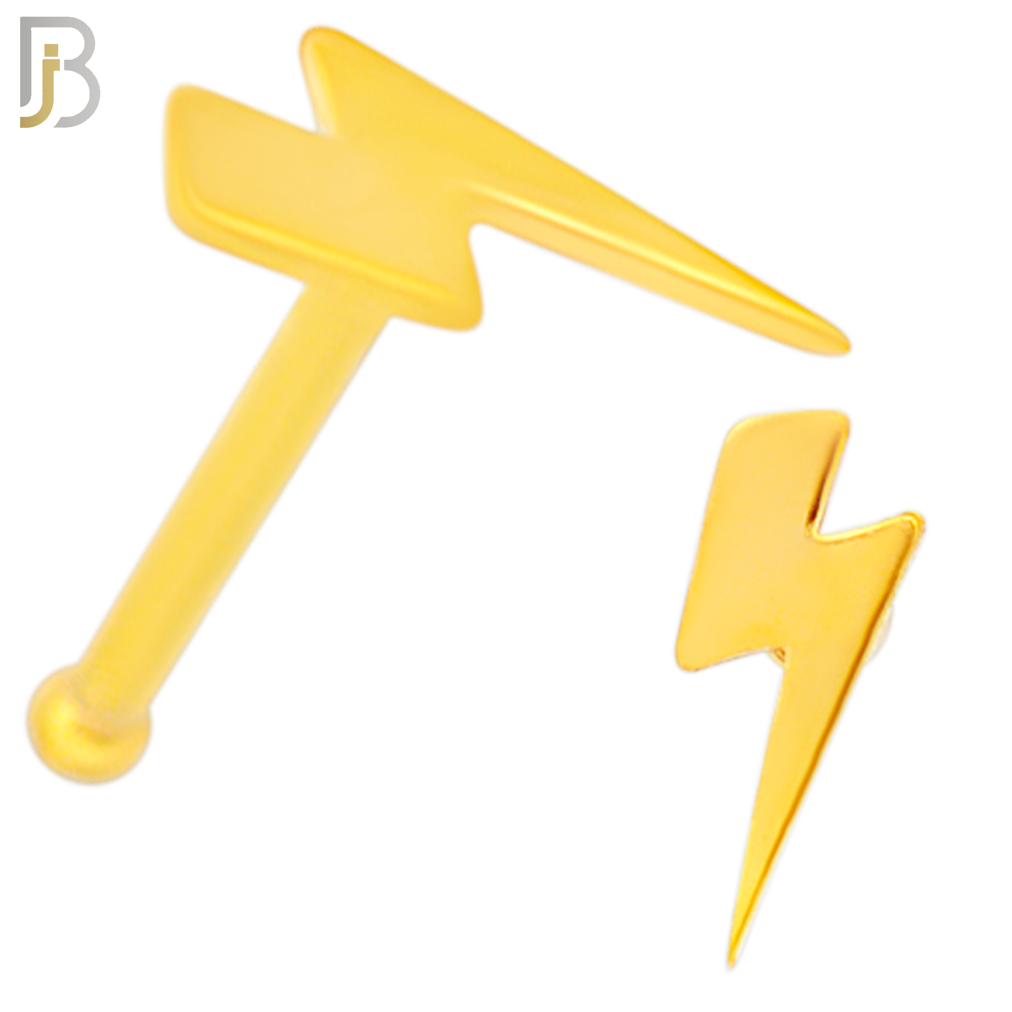 NR38B - 316L Surgical Steel Nose Bone Plain Lightning Bolt Design (PACK OF 6) image 2