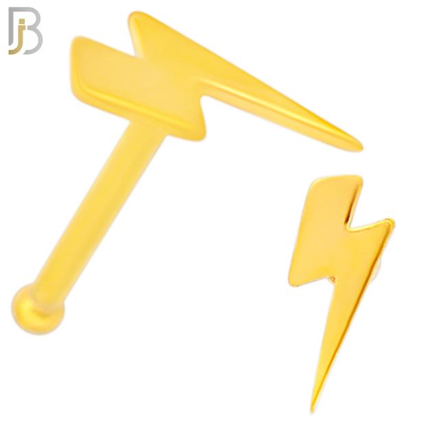 NR38B - 316L Surgical Steel Nose Bone Plain Lightning Bolt Design (PACK OF 6) image 2