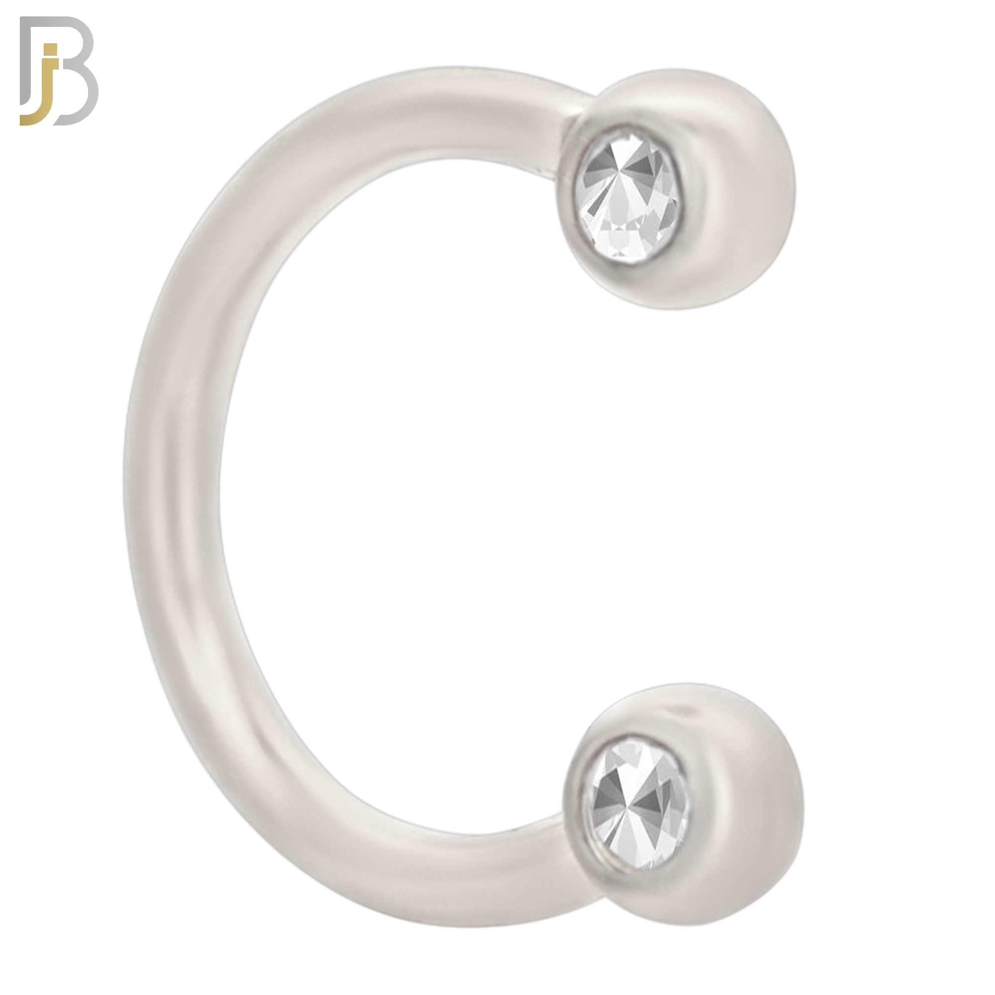 HS08 - 316L Surgical Steel 16g Horseshoe with Double Front Facing Gem Screw Ball External Threaded (Pack of 6) image 1