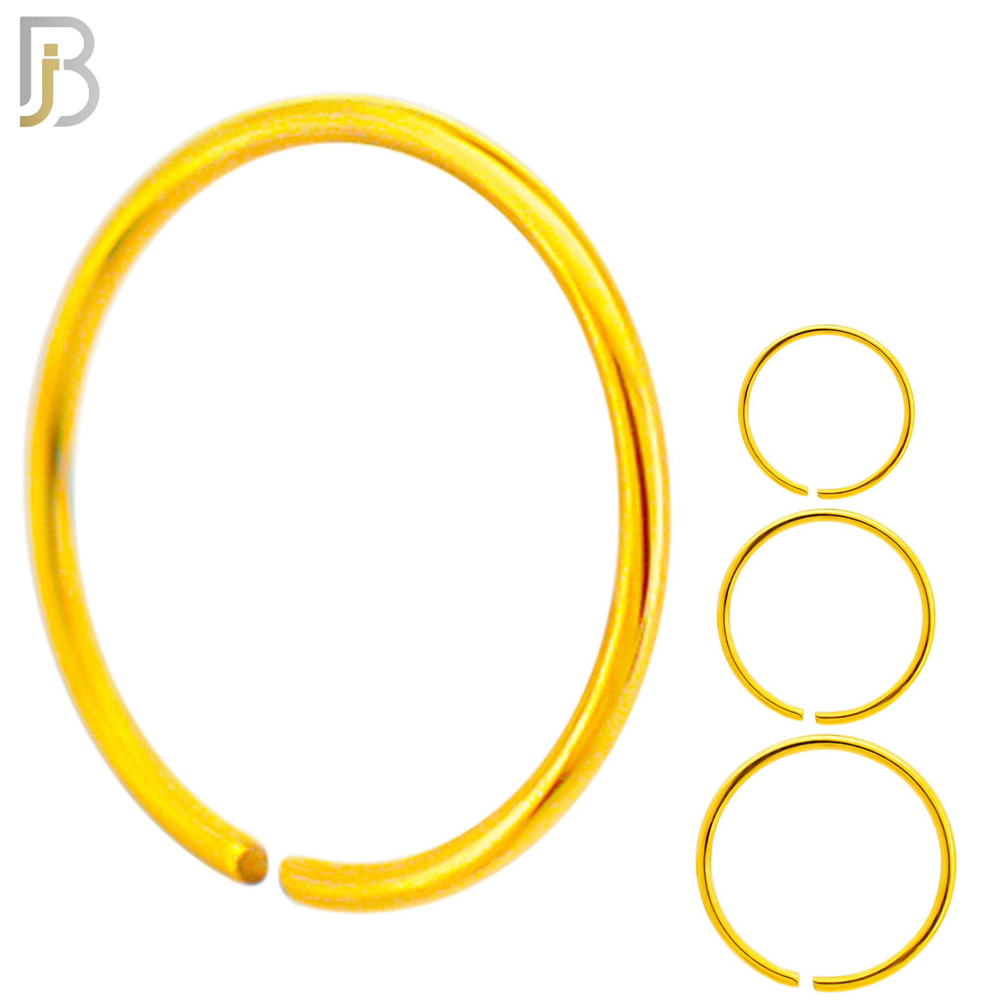 CT02G -  Gold Plated 316L Surgical Steel Hoops Seamless Continuous Ring Twist to Open (PACK OF 6) image 0