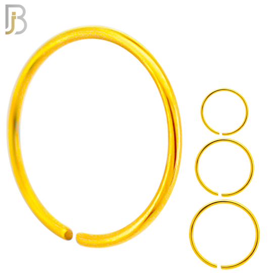 CT02G -  Gold Plated 316L Surgical Steel Hoops Seamless Continuous Ring Twist to Open (PACK OF 6) image 0