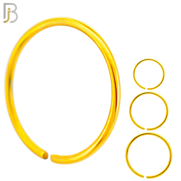 CT02G -  Gold Plated 316L Surgical Steel Hoops Seamless Continuous Ring Twist to Open (PACK OF 6) image 0