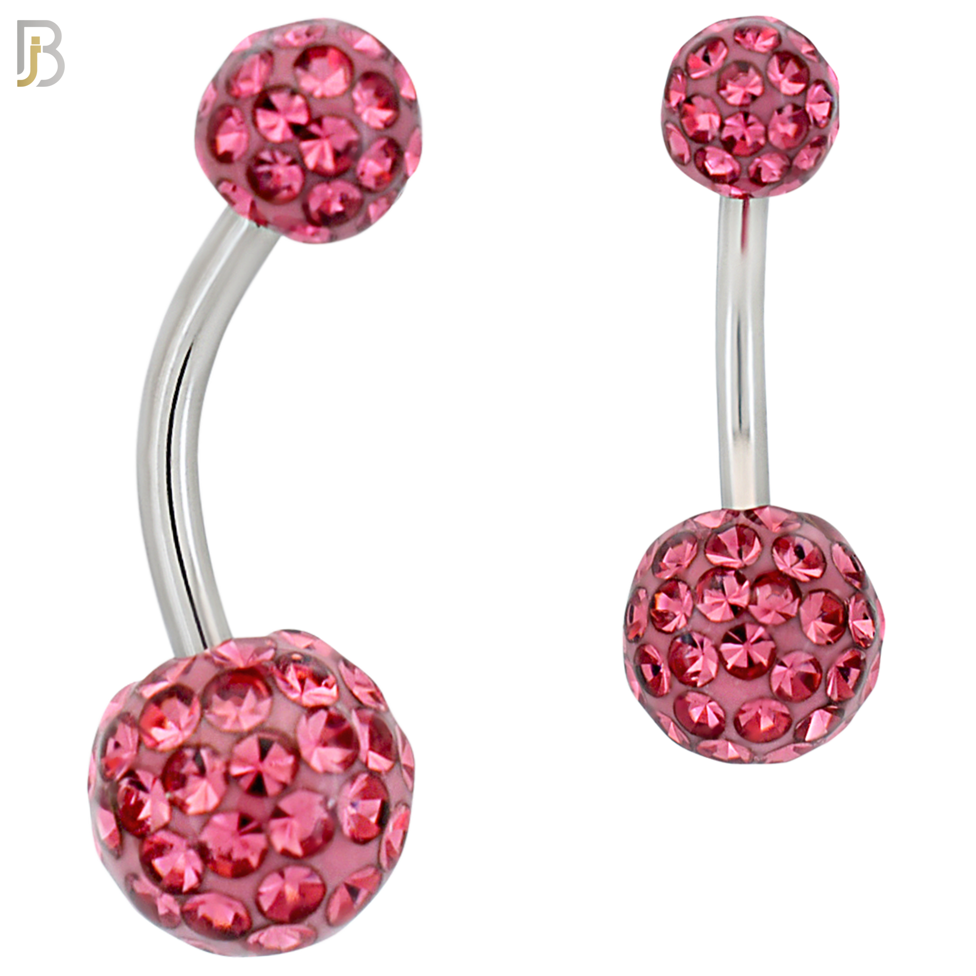 NB19 - 316L Surgical Steel Screw Coated Multi Gem Ball Banana Belly Ring  (PACK OF 6) image 4