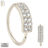 925-CT24 - 925 Sterling Silver 22g Thickness Double Layer CZ Prong Set Hoops Piercing (PACK OF 6) image 0