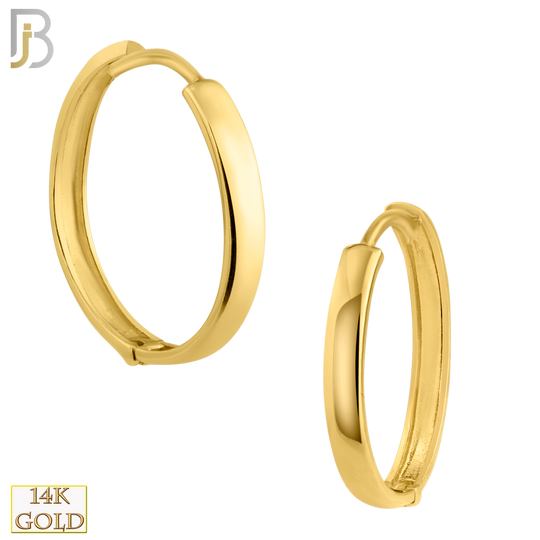 14-ES61Y - 14k Solid Gold Plain Hoops Earring image 1