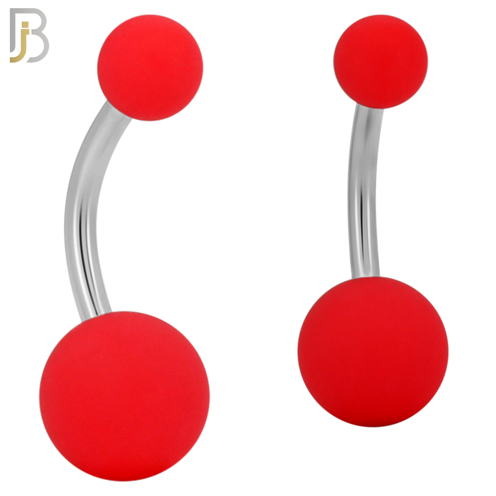 PK-NB102 - 316L Surgical Steel Different Color Balls Designs Banana Belly Ring Pack of 40 image 3