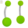 PK-NB102 - 316L Surgical Steel Different Color Balls Designs Banana Belly Ring Pack of 40 image 4