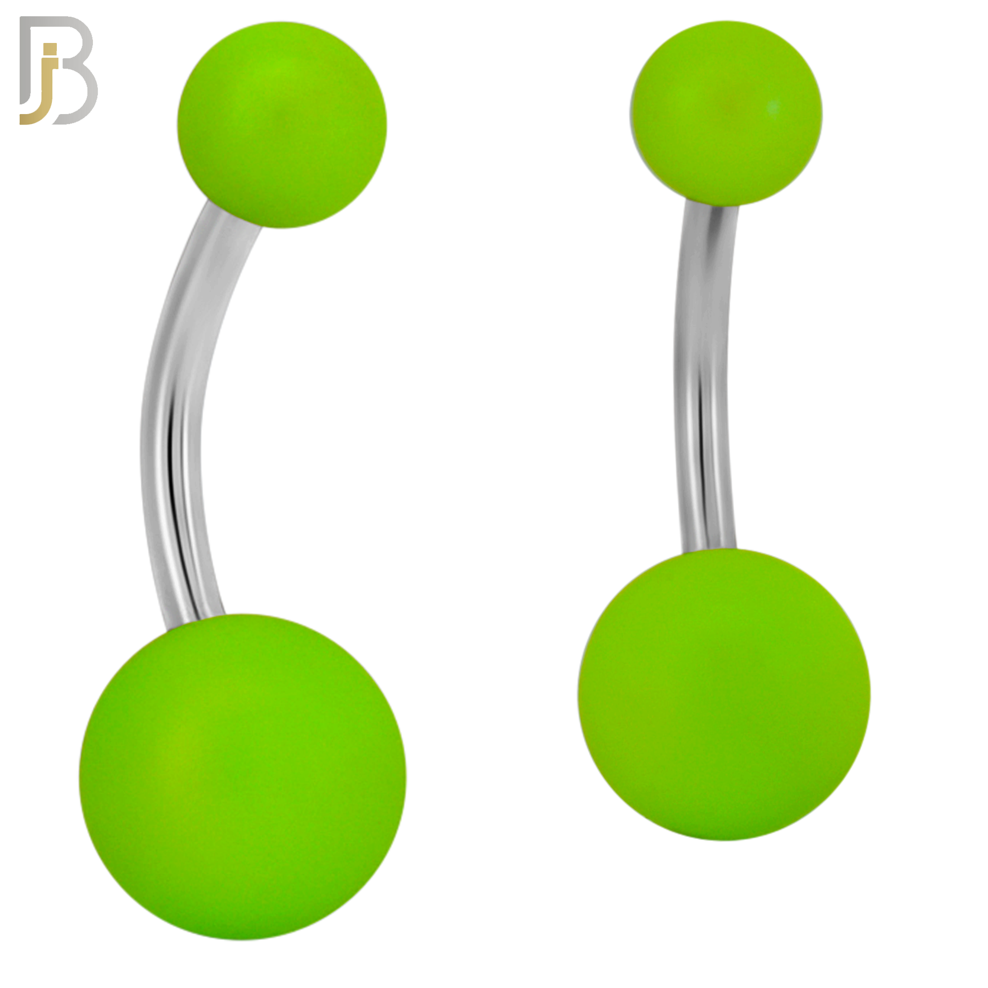 PK-NB102 - 316L Surgical Steel Different Color Balls Designs Banana Belly Ring Pack of 40 image 4