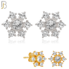925-ES27 - .925 Sterling Silver Snowflakes Earrings Stud with Zircon image 0