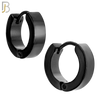 ES85K - 316L Stainless Steel Black Plated Plain Design Huggies Clip On image 4