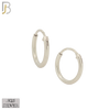 925-ES310S - .925 Sterling Silver Plain Hoop Earrings - 12mm image