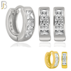 925-ES190 - .925 Sterling Silver Huggies Hoops Earrings with Princess Cut  Zircon image 0