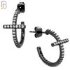ES48 - 316L Stainless Steel 18x10 Cross with Zircon Push Backing image 3