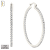 925-ES252 - .925 Sterling Silver Hinged Hoop Earrings with Zircon image 10