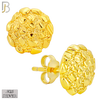 925-ES513 - 925 Sterling Silver in Gold Plating Round Nuggets Push Back Earrings image 1