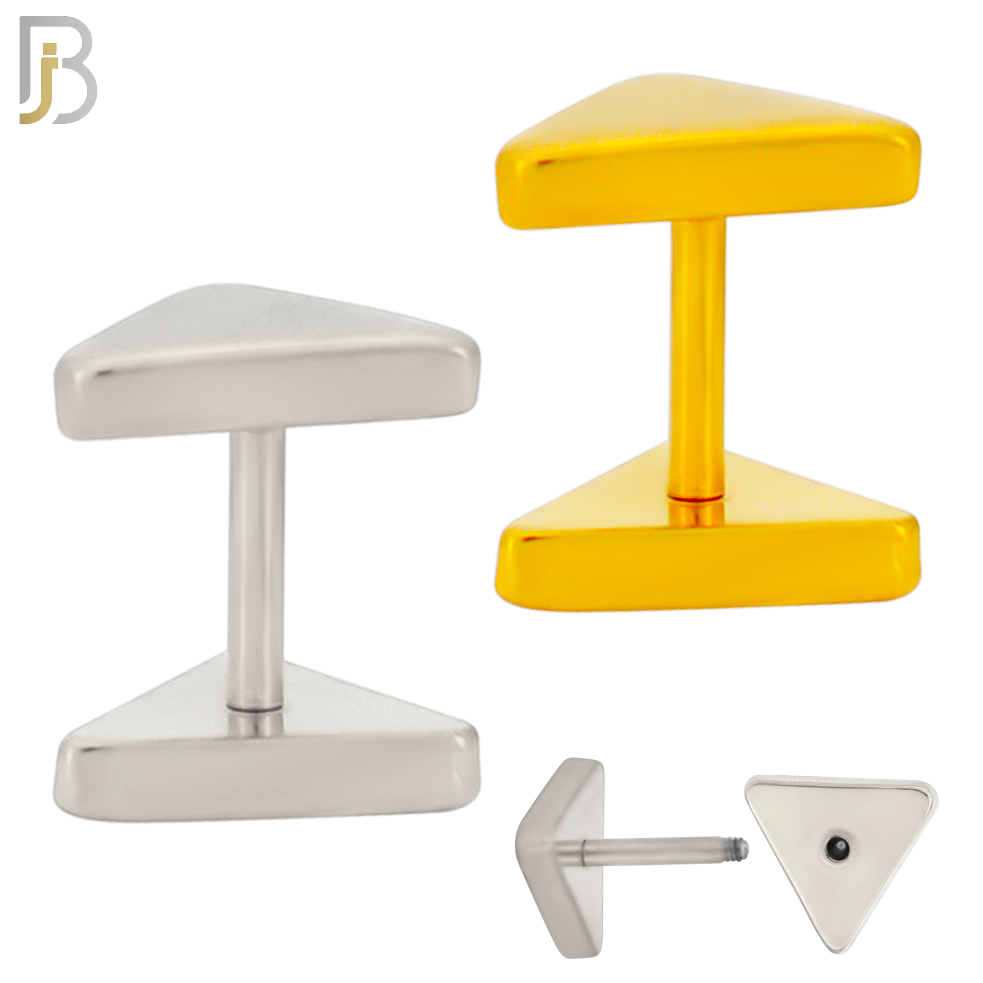 FP38 - Steel Triangle Design Fake Plug (Pack of 3 Pairs) image 0