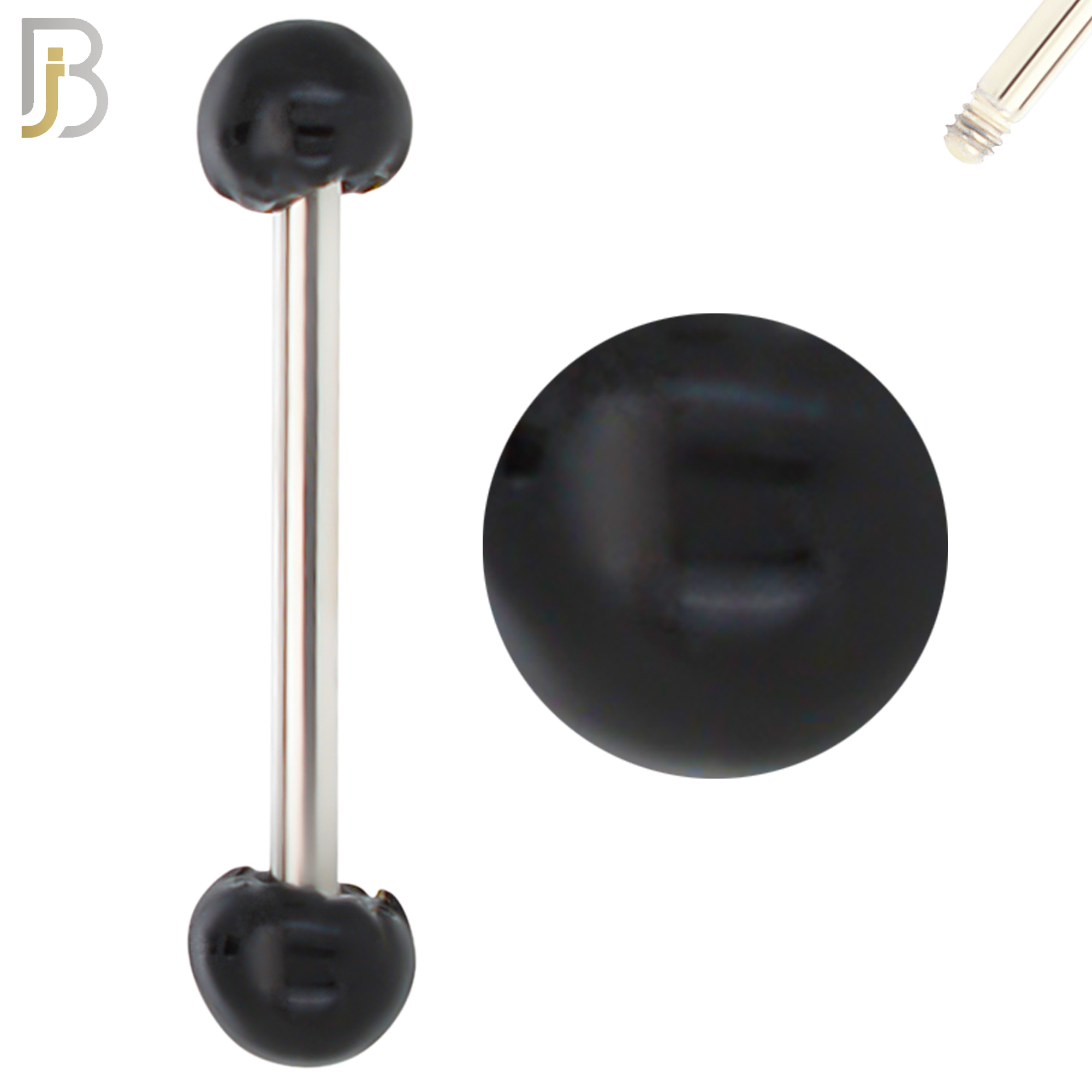 BB68 - 316L Surgical Steel Barbell with  Oil Coated Multi Cubic Zirconia Ball (Pack of 4) image 10