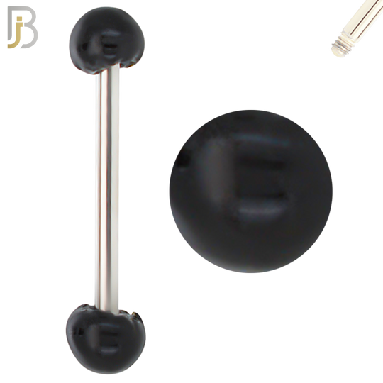 BB68 - 316L Surgical Steel Barbell with  Oil Coated Multi Cubic Zirconia Ball (Pack of 4) image 10