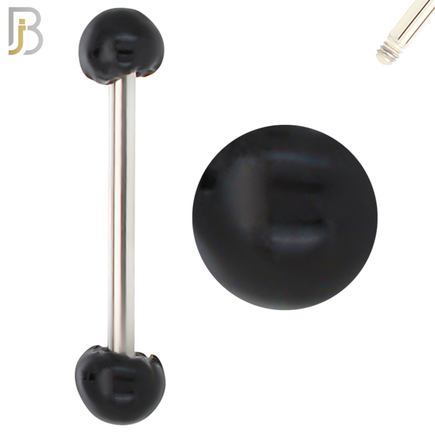 BB68 - 316L Surgical Steel Barbell with  Oil Coated Multi Cubic Zirconia Ball (Pack of 4) image 10