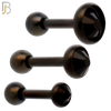 TB118KK -  Black Plated Black Color CZ 316L Stainless Steel Bezel Tragus/Cartilage Barbell (PACK OF 6) image 0