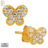 925-ES34 - .925 Sterling Silver Butterfly Zircon Earring Stud image 2