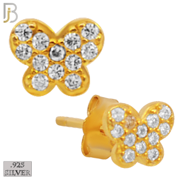 925-ES34 - .925 Sterling Silver Butterfly Zircon Earring Stud image 2