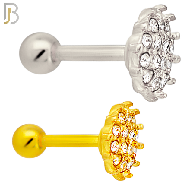 TB110 -  316L Stainless Steel Flower Tragus/Cartilage Barbell (PACK OF 6) image 0