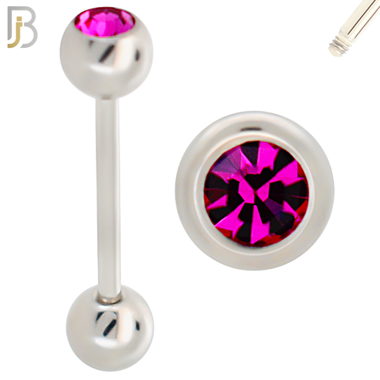 BB05S-6 - 316L Surgical Steel Screw Barbell with 6mm Bezel Ball External Threaded (PACK OF 6) image 4