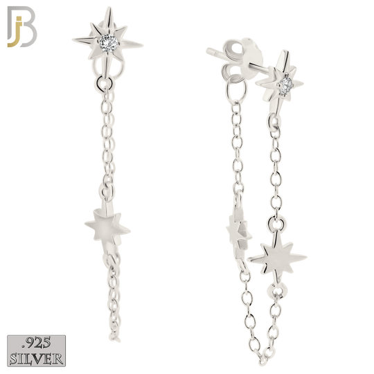 925-ES391 - .925 Sterling Silver Starburst with Dangling Starburst Drop Connector image 0