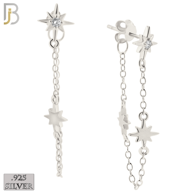 925-ES391 - .925 Sterling Silver Starburst with Dangling Starburst Drop Connector image 0