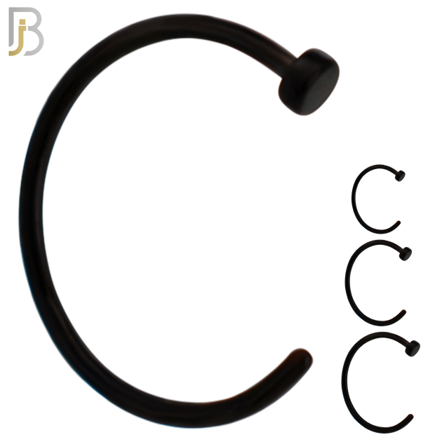CT09K - 20g Thickness Black Plated 316L Surgical Steel Hoops Piercing Half Moon Design (PACK OF 6) image 0