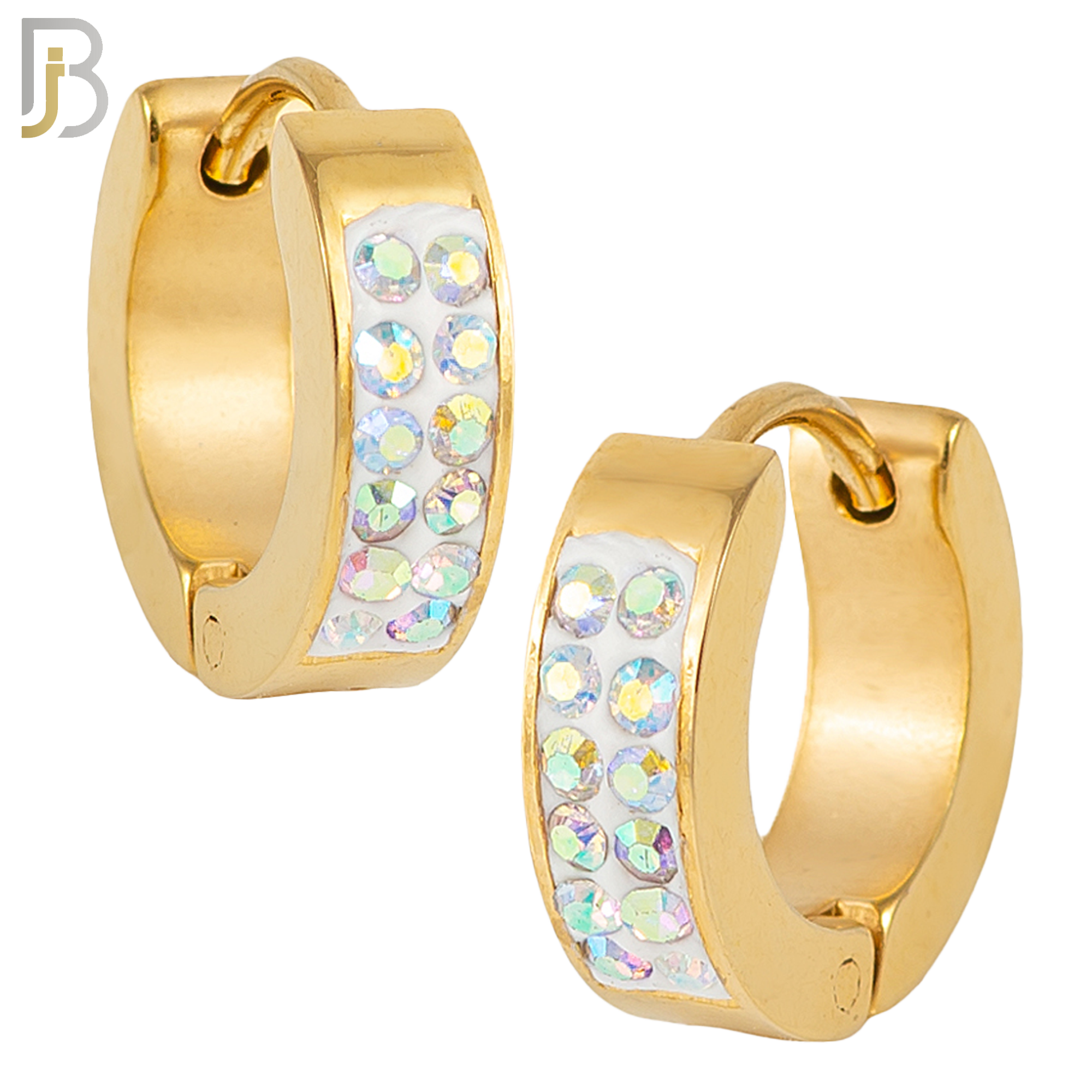 ES03 - 316L Stainless Steel Multi Zircon 4mm Front Thickness Huggies image 5