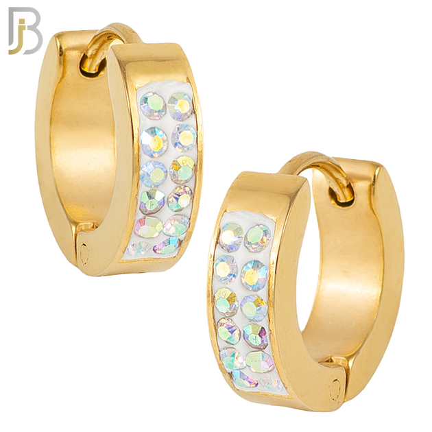 ES03 - 316L Stainless Steel Multi Zircon 4mm Front Thickness Huggies image 5