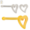 NR40B - 316L Surgical Steel Nose Bone Plain Curved Hollow Heart Design (PACK OF 6) image 0