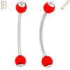 EC07TS - 316L Surgical Steel Transparent/Solid Acrylic Ball with Clear Zircon Curved Barbell Externally Threaded (PACK OF 6) image 5