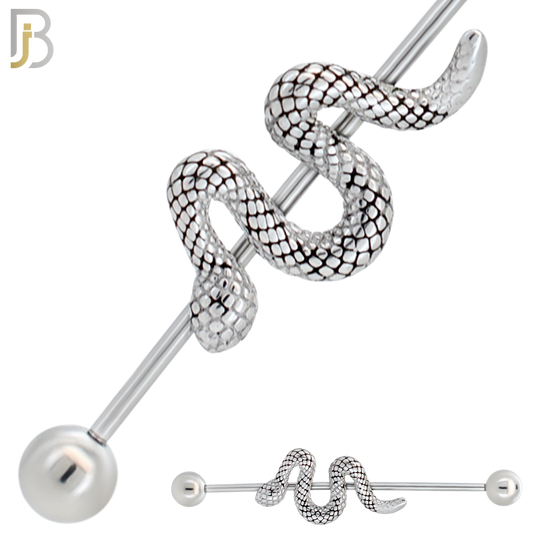 BB62 - 316L Surgical Steel Snake Industrial Barbell (Pack of 6) image 0