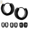 ES86K - 316L Stainless Steel Black Plated Sandpaper Design Huggies Clip On image 0