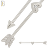 BB38 - 316L Surgical Steel Screw Bar with Alloy Arrow with Heart Design Barbell Industrial (PACK OF 6) image 0