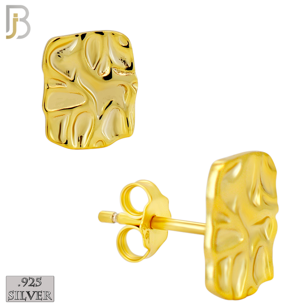 925-ES518 - 925 Sterling Silver Flat (Thin) Rectangle Nugget Push Back Earrings image 3