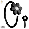 925-CT07 - 925 Sterling Silver 22g Thickness Flower with CZ Hoops Piercing (PACK OF 6) image 3
