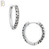 ES129 - Stainless Steel Vintage Tribal Daisy Flower Huggies Hoops Earrings image 5