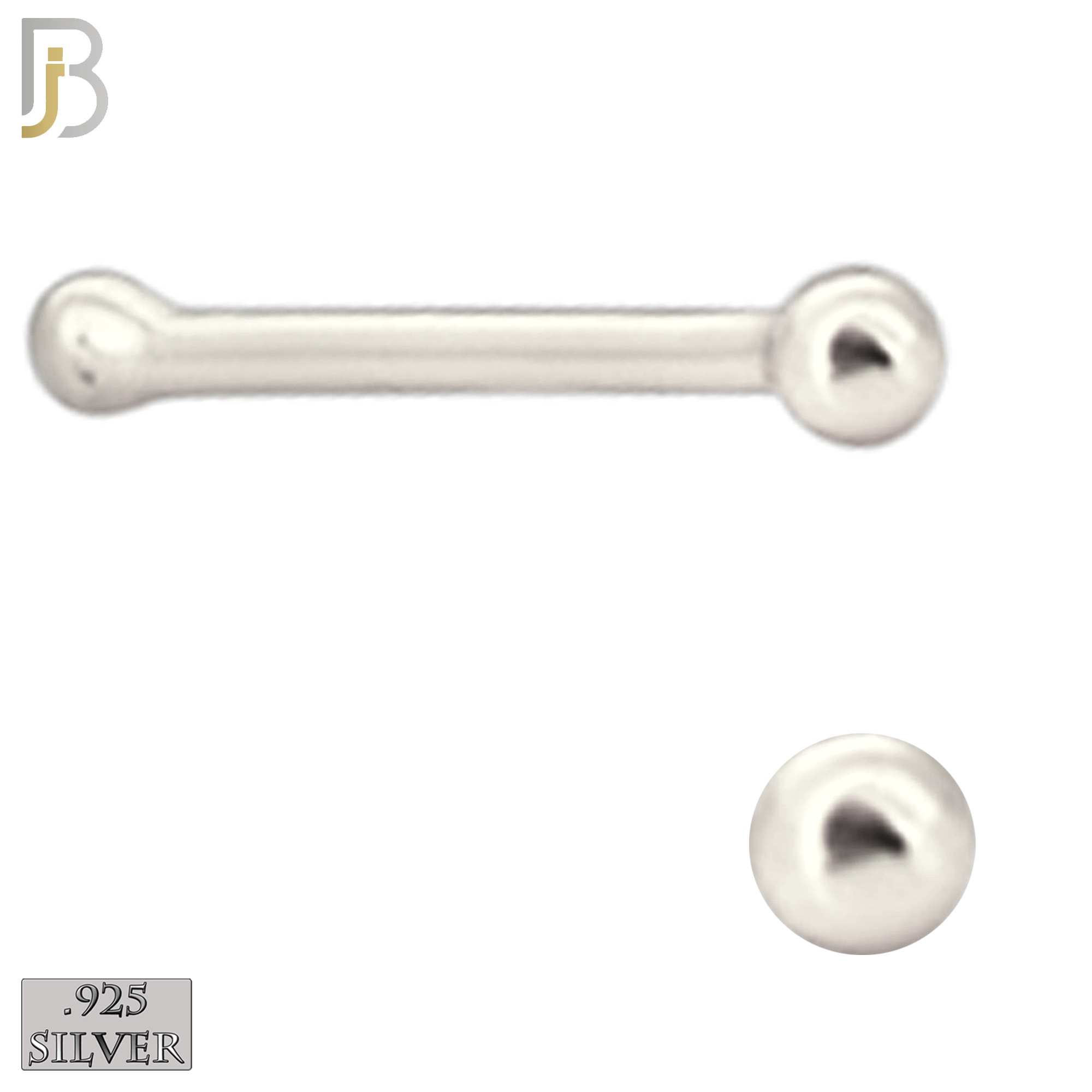 925-PK-NR07S - 1.5mm .925 Silver  22g Thickness Nose Bone 120 Pcs Packages image 2