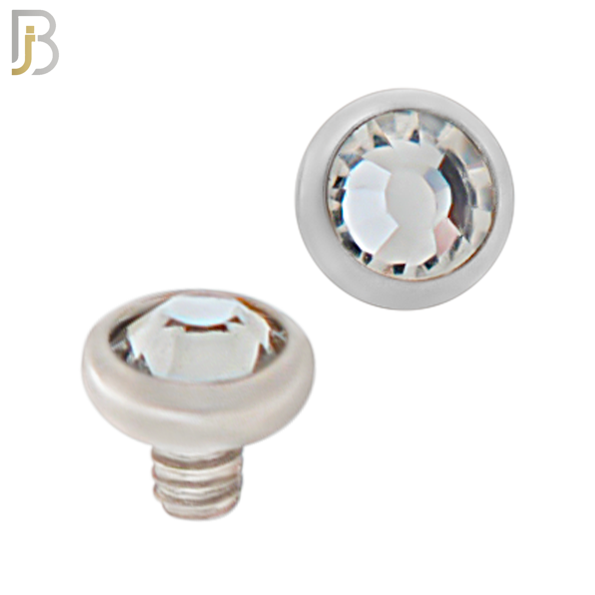 DM01SC - Surgical Steel Dermal Bezel Clear Cubic Zirconia 1.2mm Screw Top (PACK OF 6) image 2
