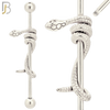 BB74 - 316L Surgical Steel Screw Bar with Snake Design Barbell Industrial (PACK OF 4) image 1