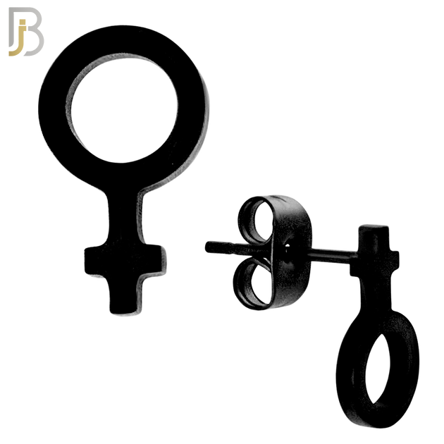 ES08 - 316L Stainless Steel Female Symbol Gender Design Earring Stud image 3